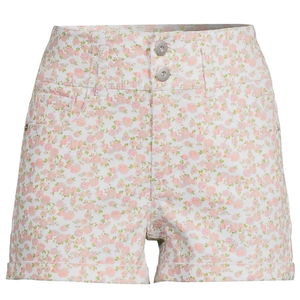 No Boundaries Juniors High Rise Corset Shorts- Rolled Cuff Size 5 9 21 NWT